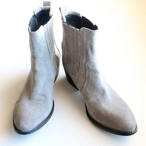 Splendid Grey Suede Leather Western Cowgirl / Cowboy Ankle Boots / Booties Sz. 8 - Picture 4 of 16